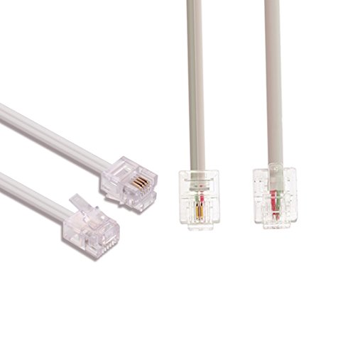 RJ11 6P2CTelephone Fax Machines Modems Straight Cable Wire Line8M / 26.2ft Long for Landline Telephone, White (8M)