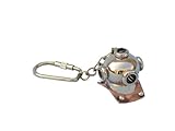 Hampton Nautical  Solid Brass/Copper Diving Helmet Key Chain, 5