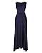 OUGES Women's V Neck Sleeveless Summer Casual Long Maxi Dresses(Navy,XL)