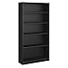 Bush Furniture Universal Tall 5 Shelf Bookcase in Black, Vertical Storage and Display Bookshelf for Home Office or Living Room Organization