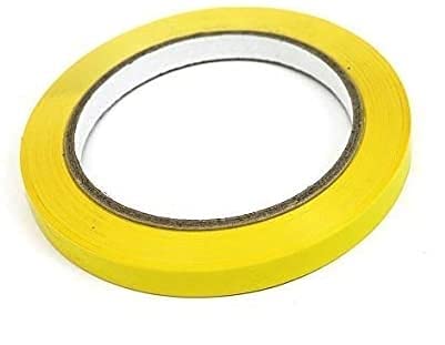 indigo® Quality Butcher Sealing Tape – 9mm x 66m – Strong PVC Meat Bag Neck Sealing Tape for Butchers, Fruit & Veg, Sweets & Packaging – Pack of 3 (Yellow)