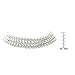 Isaac Kieran Faux Pearl 3-Strand Choker Necklace, Rhodium Finish, 6-mm Round Pearls, 13 Inches Long Plus 3 Inch Extender Chain (White)