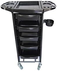 Beauty Salon Rolling Trolley Cart With 5 Drawers and Appliance Holder