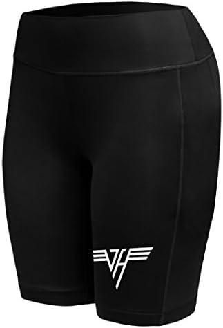 Sysuser Women's VH Vanhalen Mid Thigh Yoga Workout Legging Shorts