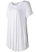 LARACE Plus Size Tops for Women Short Sleeve Shirts Casual Summer Clothes Round Neck Tunics for Leggings (3X, White)