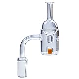 Shmokez 100% Made of Quartz 90 Degree 25mm Wide 4mm Wall Thick Quartz with Color Change Glass Collector(14mm Male)