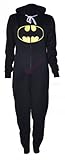 Womens Black Batman Hooded Onesie (Sty)