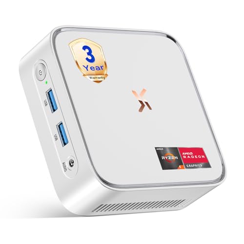 Huidun H80 Mini PC Win 11 Pro, AMD Ryzen 5 16GB RAM 512GB SSD, Micro Desktop Computer, Radeon Vega 8 Graphics, 4K@60Hz UHD, Silent for Office, Study and Automation 24/7, 3 Year Warranty
