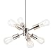 Stella LED Sputnik Chandelier Light Fixture, Brushed Nickel, Linea di Liara LL-P231-BN