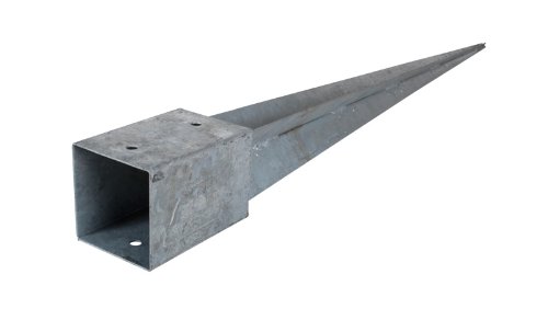 meingartenversand.de Bodeneinschlaghülsen/Einschlaghülsen für Zaunpfosten 71x71 mm aus Stahl, verzinkt zum Einbringen von Holzpfählen 7x7 cm im Erdreich