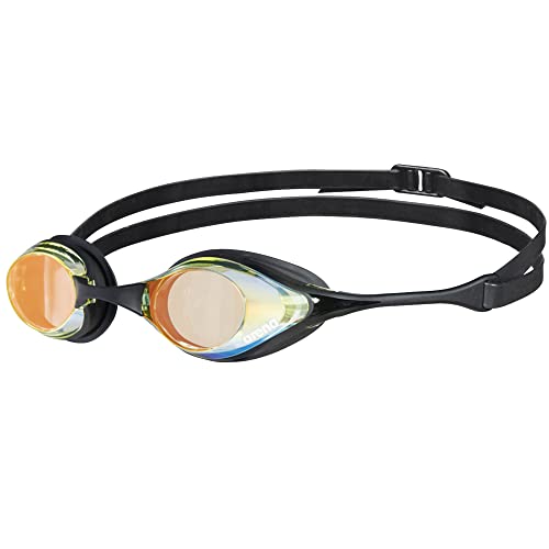 ARENA Cobra Original Swipe Mirror Unisex Adult Racing Swimming Goggles, Swimming Pool Goggles with Mirror Lenses, Anti-Fog UV Protection, 4 Interchangeable Nose Bridges