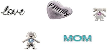 Diva Dangles SET OF 5 Floating Charms - MOM BOY GIRL