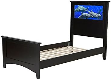 LightHeaded Beds 20277 Canterbury Twin Kids Bed with Changeable Back-Lit LED Imagery Headboard, Satin Black