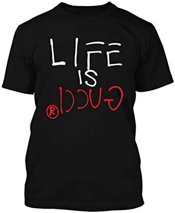 Adult Short Sleeve T-Shirt Printed with-Life is Gucci Design