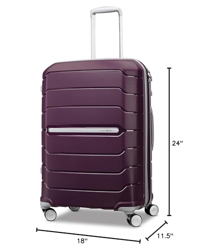 SAMSONITE FREEFORM MEDIUM LUGGAGE WITH DUAL 360° SPINNER WHEELS – CHECKED SUITCASE – TSA LOCK, AIRLINE-APPROVED – LIGHTWEIGHT DURABLE POLYPROPYLENE EXPANDABLE HARDSHELL – AMETHYST PURPLE