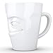 FIFTYEIGHT PRODUCTS TASSEN Porcelain Mug with Handle, Impish Face Edition, 11 oz. White (Single Coffee Mug) Coffee Cup
