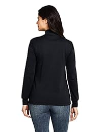 Cuello de tortuga de manga larga de algodón relajado de manga larga de Lands 'End para mujer