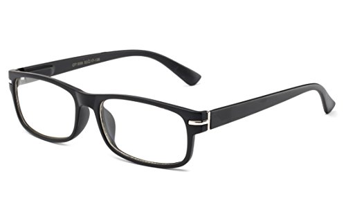 Newbee Fashion - "Covina" Sleek Squared Clear Lens Frames with Spring Temple