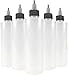 Hobbyland Squeeze Bottles - LDPE Plastic, Natural Cylinder, Black & Natural Twist Caps (8oz, 6 Bottles)