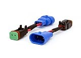 (2) Heavy Duty Wirings Fog Light Converter Adapters From H10 9145 9006 To Deutsch DT