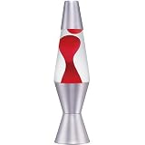 11.5" Lava Lamp Funky Classic Red Wax and Clear Liquid with Silver Base 1910 (Certified Refurbished)