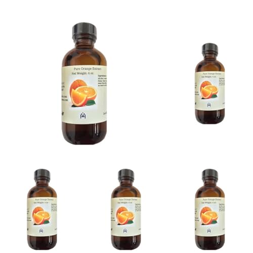 Terpene Free Pure Orange Extract – Sweet Citrus Flavor for Cakes – Cookies – Icing – Filling – Terpeneless – PG Free – Non-GMO – Gluten Free – Kosher – Vegan – 4 ounces (Pack of 5)