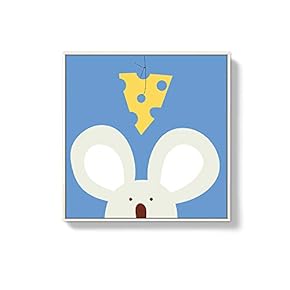 Framed Canvas Wall Art for Living Room, Bedroom Cute Cartoon Animals Canvas Prints for Home Decoration Ready to Hanging - 16x16 inches