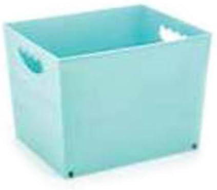 Durable Stackable Plastic Supply Bin Craft Storage with Convenient 2 Side Handles - Ideal for Craft, Laundry, Kids and Office Essentials, Set of 6