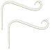 Hand Forged Wall Mounted Hook, 2-Pack, 6 Inch Curved White For Bird Feeders & Houses Planters Lanterns Wind Chimes Hanging Baskets Ornaments String Lights, As Wall Brackets & More!