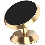 Magnetic Phone Car Mount,Powerful Magnets 360°Rotation Universal Car Mount Holder for Dashboard with Strong Adhesive Fits Any Phone、GPS and Key (Gold)