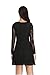 Argstar Women's Scoop Neck Sheer Long Sleeves Floral Lace Dress Black