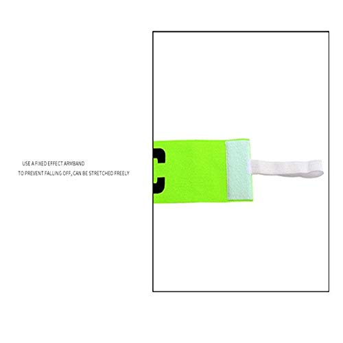 Potelin Kinbelle Soccer Basketball Adjustable Player Bands Elastic Sticker C Mark Football Captain Armband Green Durable and Useful