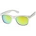 zeroUV Retro Bright Horn Rimmed Sunglasses with Colorful Mirrored Lenses - UV400 8126