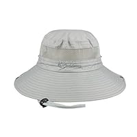 KPWIN Fishing Sun Hat UPF 50+ Wide Brim Bucket Hat Packable Boonie Hat for Safari Hiking Beach Golf - UV Protection, Sun Protective (Light Grey)