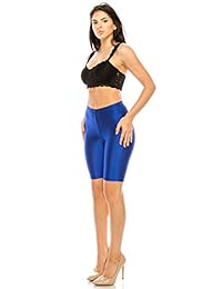 One & Only - Pantalones cortos de yoga para mujer, elásticos, sexy, cómodos y brillantes