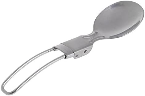 tiyee Pocket Outdoor Tableware Stainless Steel Folding Spoon For Camping Picnic