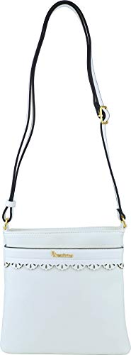 B BRENTANO Vegan Medium Crossbody Handbag Purse (White.) - Thumbnail 2