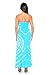 Riviera Sun 21611-TW-2X Strapless Tube Maxi Dress/Summer Dresses Turquoise/White