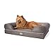Friends Forever Orthopedic Dog Bed Lounge Sofa Removable Cover 100% Suede 4″ Mattress Memory-Foam Premium Prestige Edition 40″ x 50″ x 13″ Pewter Grey XXLthumb 2