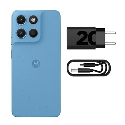 Smartphone Motorola Moto G17 4G - 128GB 12GB (4GB RAM + 8GB RAM Boost) camera 50MP Sony Lytia 600, tela FHD+ 60hz, bateria 5200 mAh - Azul Claro