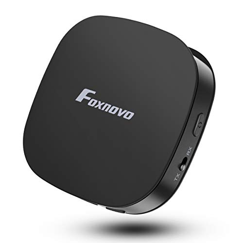Foxnovo Bluetooth Receiver,Bluetooth 5.0 Transmitter For TV With Digital Optical TOSLINK, 2-in-1 Audio Bluetooth Adapter With Aptx HD Low Latency And 3.5mm Aux Adapter For Headphone, Speakers, PC