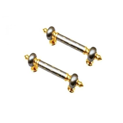 Smart Shophar Brass Pipe Handle Amor 8 Inches Gold Silver Pack of 2 Pieces