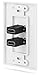 Fosmon Dual Port Gold Plated HDMI with 4K Wall Plate Face Cover for HDTV, Home Theater, DVD, Cable Satellite, PS3/PS4, Nintendo Switch