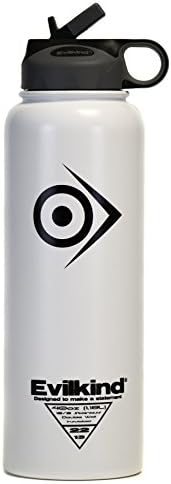 Evilkind | 40 oz Insulated Stainless Steel Water bottle with Straw Lid (White)