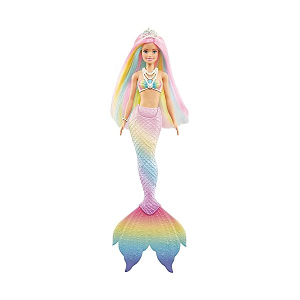 Barbie Dreamtopia Rainbow Magic Mermaid - Doll with Rainbow Hair & Water-Activated Color Change Feature - Fantasy Look…
