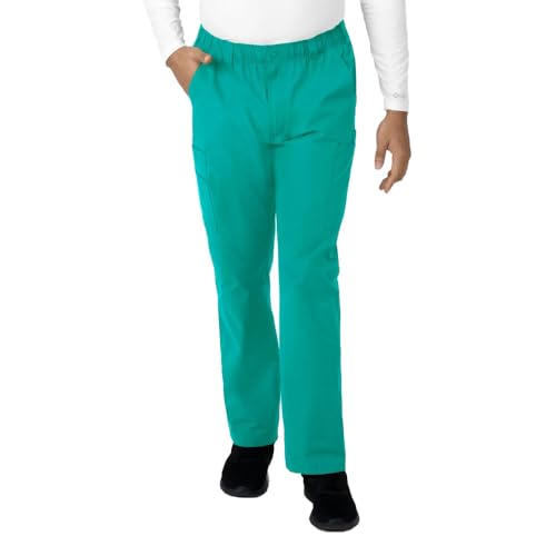 Carhartt Force Essentials Men's Straight Leg Cargo Scrub Pant, Teal Blue, XL TAL
