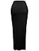 Doublju Women Stylish Comfortable Shirring Maxi Skirts with Side Slit
