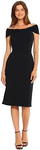 dress the population lita Dress the Population Women's Lita Sleeveless Plunging Midi Sheath Dress w Bows Dress, Black, XXS at Amazon Women's Clothing store