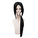 KiyaCos Layered Anime Cosplay Wig Long Black Synthetic Hair Men Women Tied Plait Costume Wigs