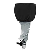Outboard Motor Cover Waterproof - COCO Boat Motor Cover, Outboard Engine Cover Up to 50-115 Horsepower - Trailerable Heavy Duty Water, Mildew Resistant, and UV Resistant with Thick (Black,2 strokes)